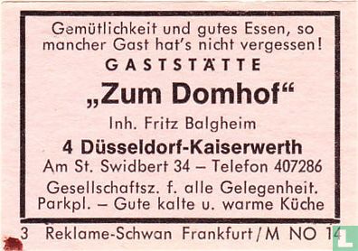 Gaststätte "Zum Domhof" - Fritz Balgheim
