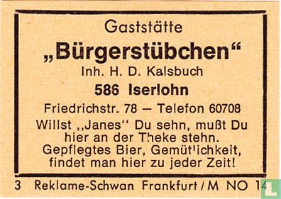"Bürgerstübchen" - H.D. Kalsbuch