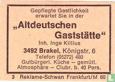 "Altdeutschen Gaststätte" - Inge Killius