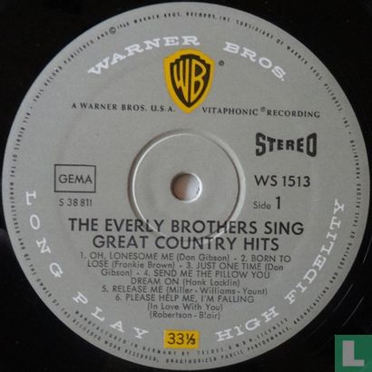The Everly Brothers Sing Great Country Hits - Image 3