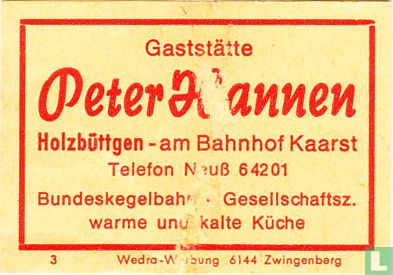 Gaststätte Peter Hannen