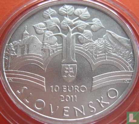 Slovaquie 10 euro 2011 "150th anniversary of the adoption of the Slovak Nation Memorandum" - Image 1