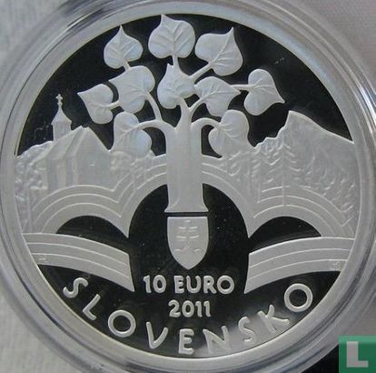 Slowakije 10 euro 2011 (PROOF) "150th anniversary of the adoption of the Slovak Nation Memorandum" - Afbeelding 1