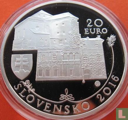 Slowakije 20 euro 2016 (PROOF) "Historical preservation area of Banská Bystrica" - Afbeelding 1