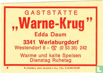 Gaststatte "Warne-Krug" - Edda Daum