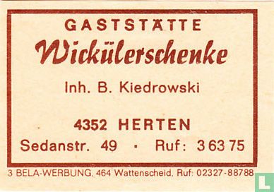 Gaststätte Wickülerschenke - B. Kiedrowski