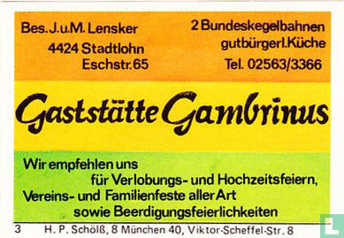 Gaststätte Gambrinus - J.u.M. Lensker