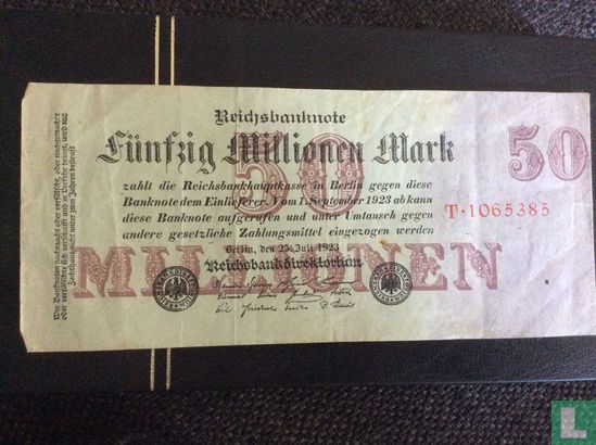 Reichsbanknote 1923 Duitsland