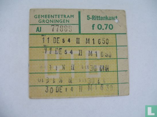 Gemeente Tram Groningen  5 - Rittenkaart - Afbeelding 1