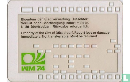 WM'74 Telephone Check Card - Bild 2