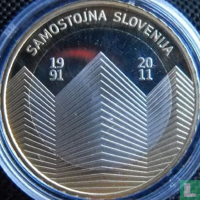 Slovenia 3 euro 2011 (PROOF) "20th anniversary of Independence" - Image 2