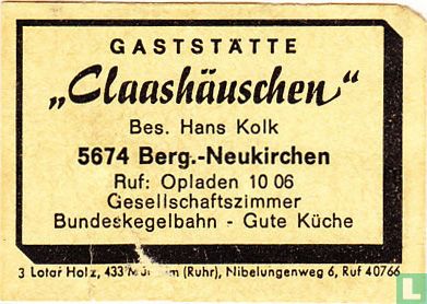 Gaststätte "Claashäuschen" - Hans Kolk