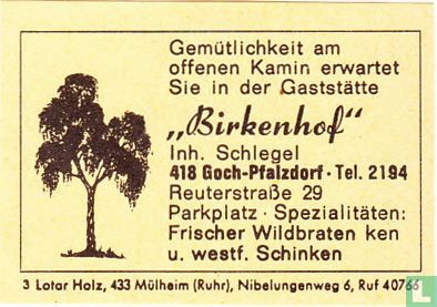 Gaststätte "Birkenhof" - Schlegel
