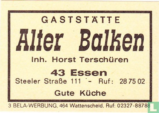 Gaststätte Alter Balken - Horst Terschüren