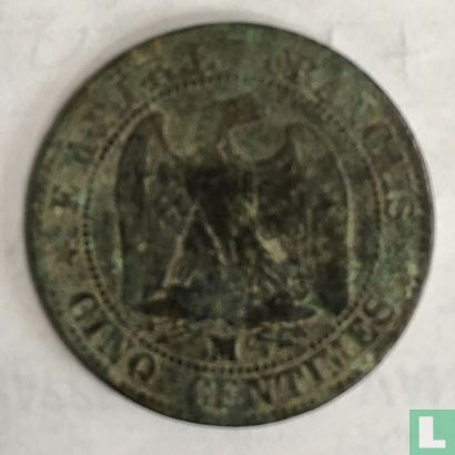 France 5 centimes 1853 (MA) - Image 2