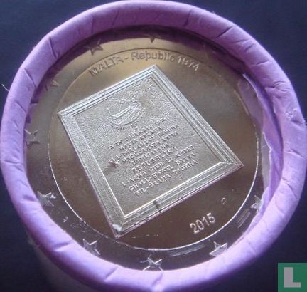Malta 2 euro 2015 (rol) "Proclamation of the Republic in 1974" - Afbeelding 1