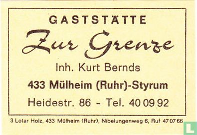 Gaststätte Zur Grenze - Kurt Bernds