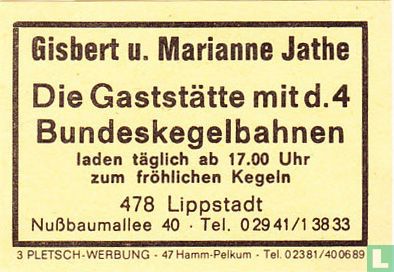 Gisbert u. Marianne Jathe - Gaststätte