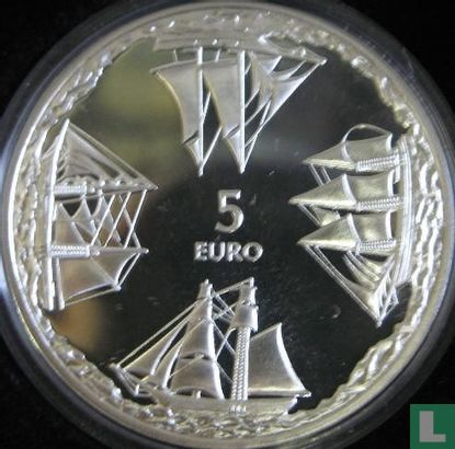 Latvia 5 euro 2014 (PROOF) "150th anniversary of the first Latvian nautical school in Ainazi" - Image 2