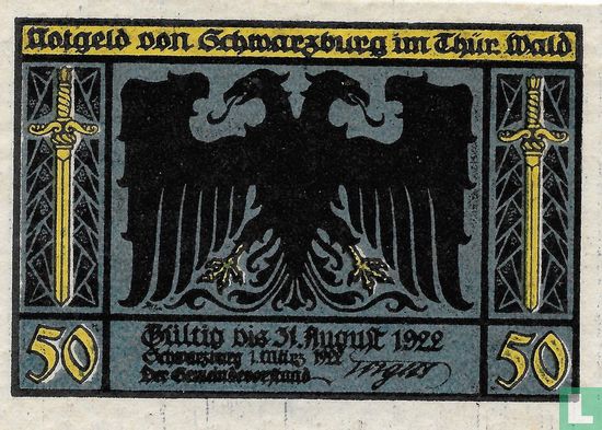 Schwarzburg 50 Pfennig - Afbeelding 1