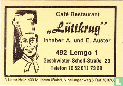 Café Restaurant "Lüttkrug" - A. und E. Auster