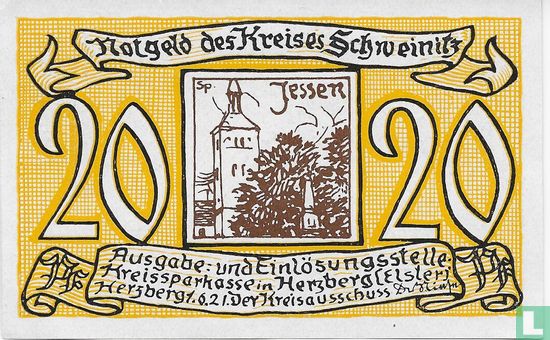 Schweinitz 20 Pfennig - Image 1