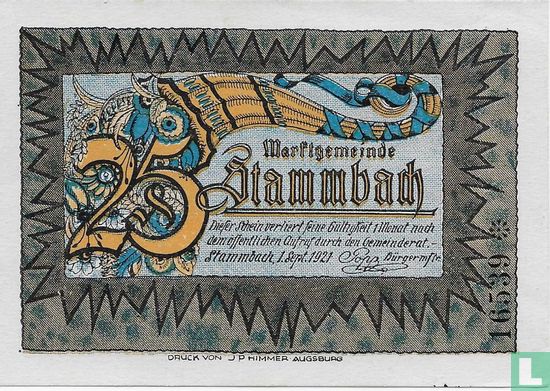 Stammbach 25 Pfennig - Afbeelding 1