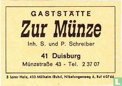 Gaststätte Zure Münze - S.u.P. Schreiber
