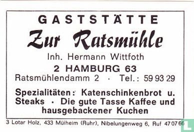 Gaststätte Zur Ratsmühle - Hermann Wittfoth
