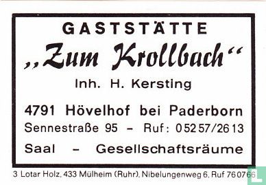 Gaststätte "Zum Krollbach" - H. Kersting