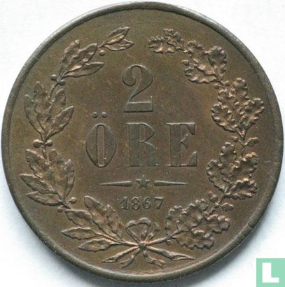 Sweden 2 öre 1867 - Image 1