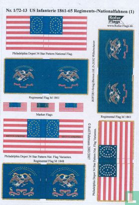 US Infanteie 1861-65 Regiments-/Nationalfahnen