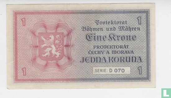 Bohemia Moravia 1 Krone  - Image 2