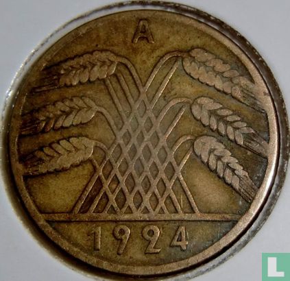 Duitse Rijk 10 rentenpfennig 1924 (A) - Afbeelding 1