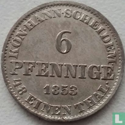 Hannover 6 pfennige 1853 - Afbeelding 1