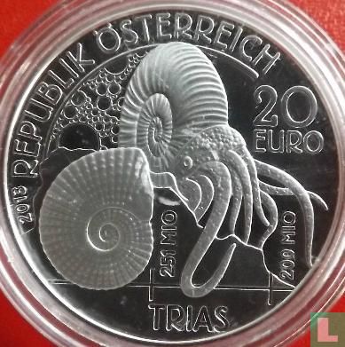 Autriche 20 euro 2013 (BE) "The geological periods - the Triassic" - Image 1