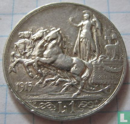 Italië 1 lira 1915 - Afbeelding 1