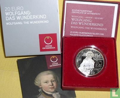 Oostenrijk 20 euro 2015 (PROOF) "Wolfgang - The Wunderkind" - Afbeelding 3