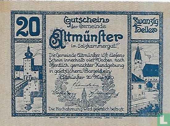 Altmünster 20 Heller 1920 - Afbeelding 1