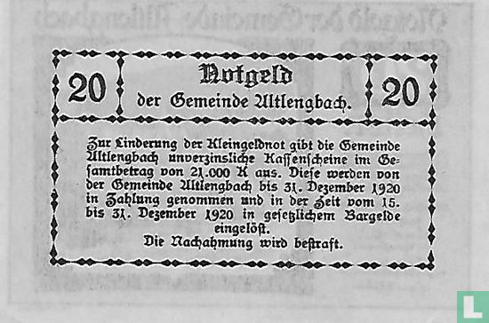 Altlengbach 20 Heller 1920 - Image 2