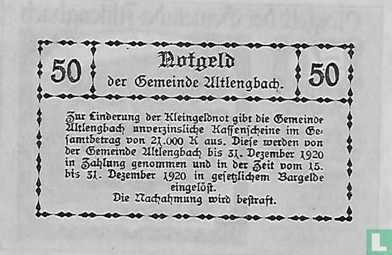 Altlengbach 50 Heller 1920 - Afbeelding 2
