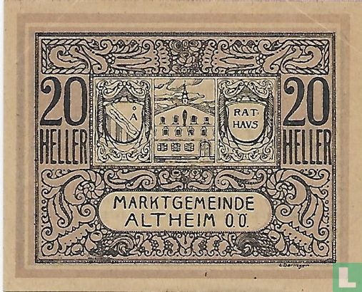 Altheim 20 Heller 1920 - Afbeelding 1