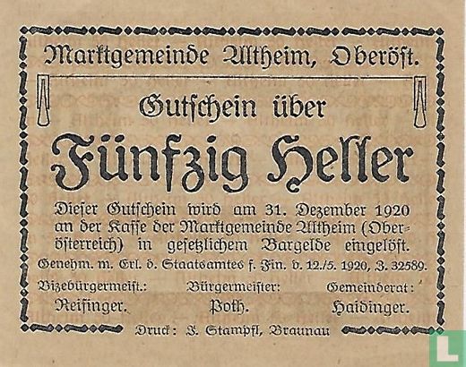 Altheim 50 Heller 1920 - Image 2