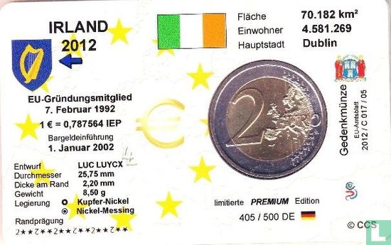 Ireland 2 euro 2012 (coincard) "10 years of euro cash" - Image 2