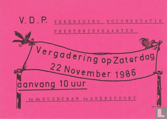 VDP 0005 - Vergadering op Zaterdag 22 November 1986 - Afbeelding 1