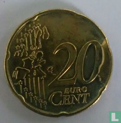 Belgium 20 cent 2002 (big stars - misstrike) - Image 2