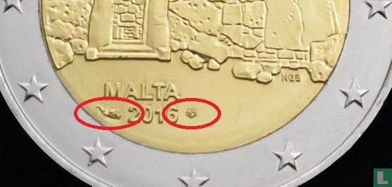 Malta 2 euro 2016 (met muntteken) "Ggantija temples" - Afbeelding 3