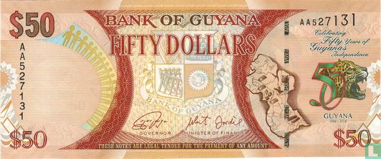 Guyana 50 Dollars 2016 - Afbeelding 1