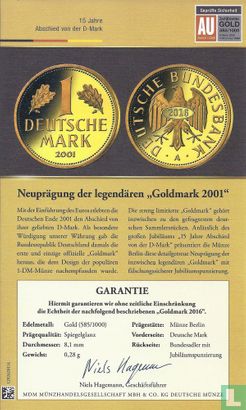 Duitsland 1 mark 2001 (goud) - Afbeelding 3