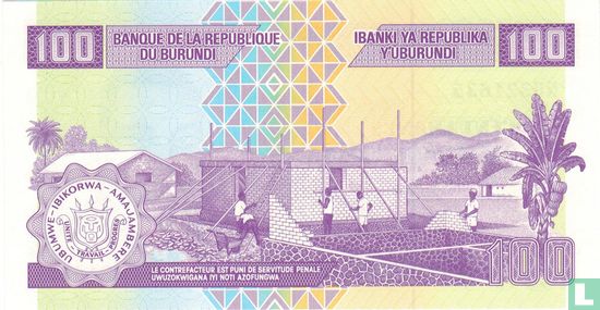 Burundi 100 Francs 2011 - Image 2